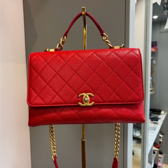 CHANEL Handbags - Chanel Red Caviar Chic Affinity